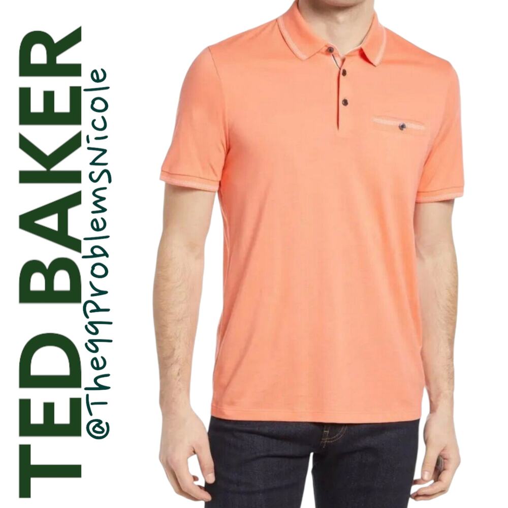 Ted Baker London Men's Tortilla Tipped Polo Coral